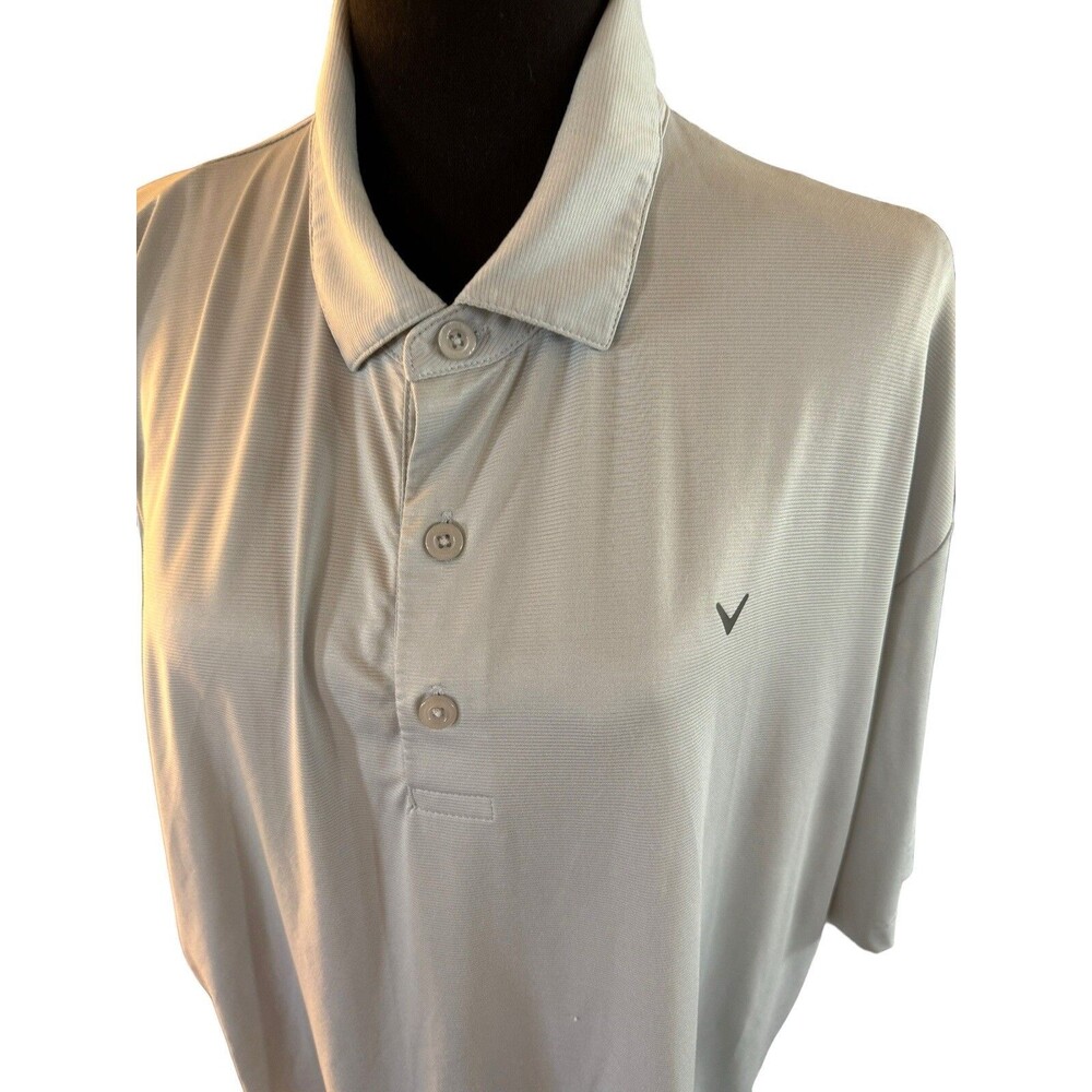 Callaway golf polo shirt men's Xlarge gray short‎ sleeve Opti dry Flex stretch
